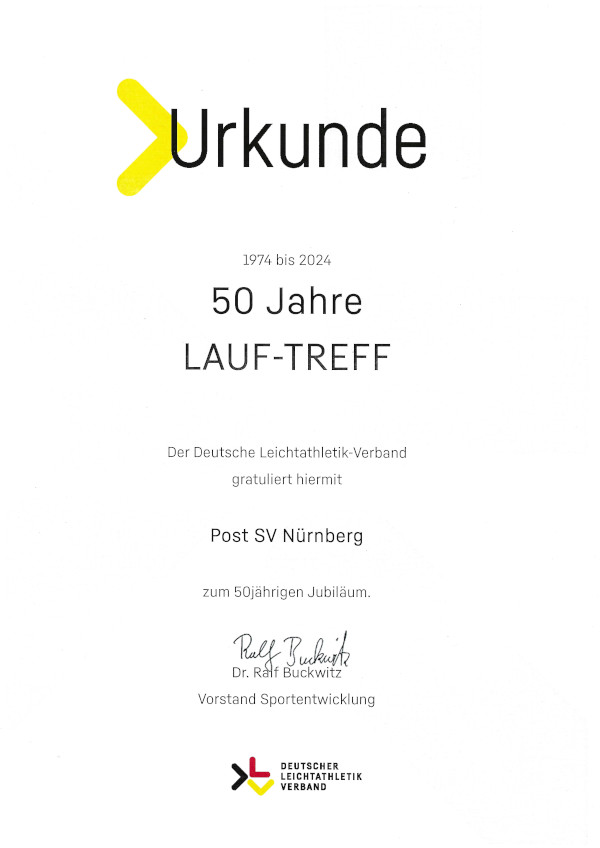 Urkunde 50 Jahre